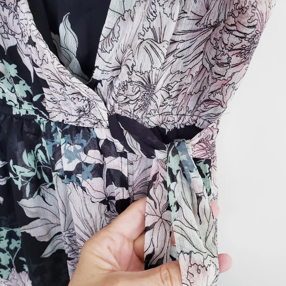 Band of Gypsies Blue Floral Dress - Picture 6 of 15